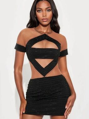 Fashion Nova Black Cutout Mini Dress